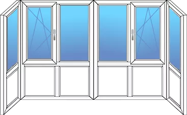 Панорамный балкон 3-х метровый