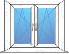 Пластиковое окно с двумя створками Пластиковое окно с двумя створками