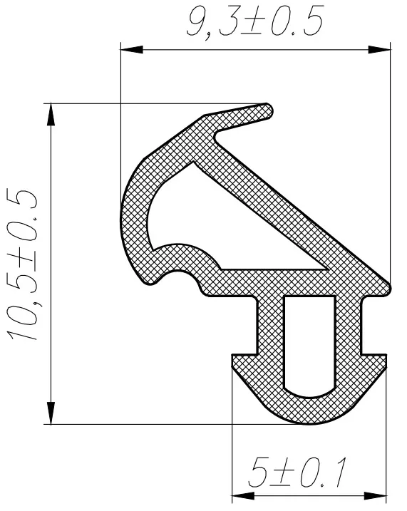 Уплотнитель для профиля KBE 228 Уплотнитель для профиля KBE 228