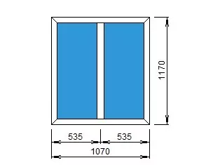 Окно двустворчатое глухое Brusbox Aero 60 Окно двустворчатое глухое Brusbox Aero 60