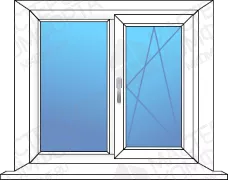 Пластиковое окно с двумя створками