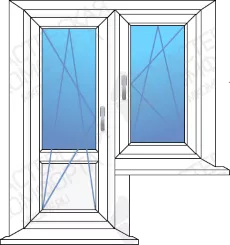 Балконный блок: дверь с одностворчатым окном Балконный блок: дверь с одностворчатым окном