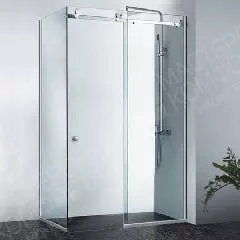 Угловая душевая с откатной дверцей